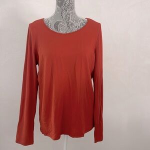 NWOt Eileen Fisher stretch Rayon Long sleeve T-shirt Sz L